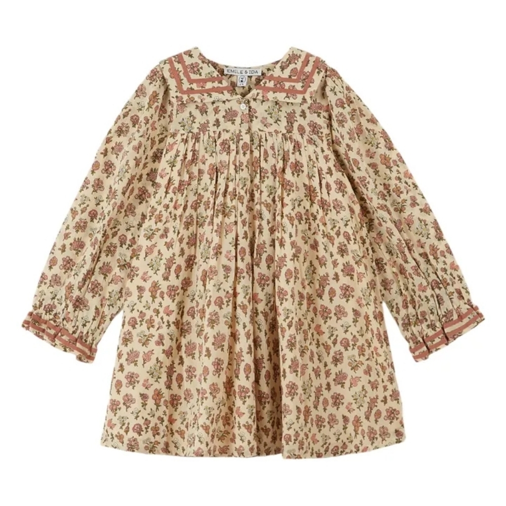 Emile‎ et Ida | Fleurie Sailor Collar Dress Beige